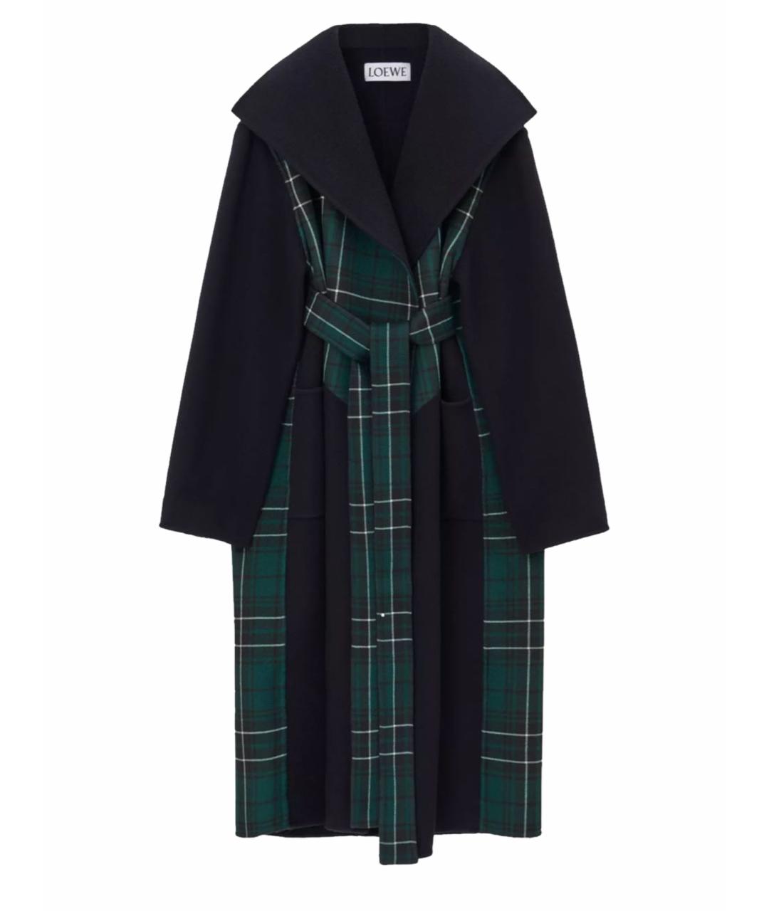 LOEWE Черное шерстяное пальто, фото 1