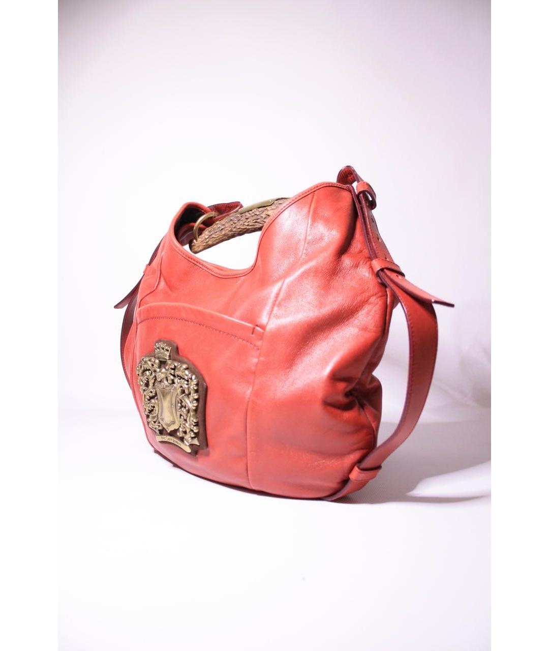 SAINT LAURENT Бордовая кожаная сумка с короткими ручками, фото 2