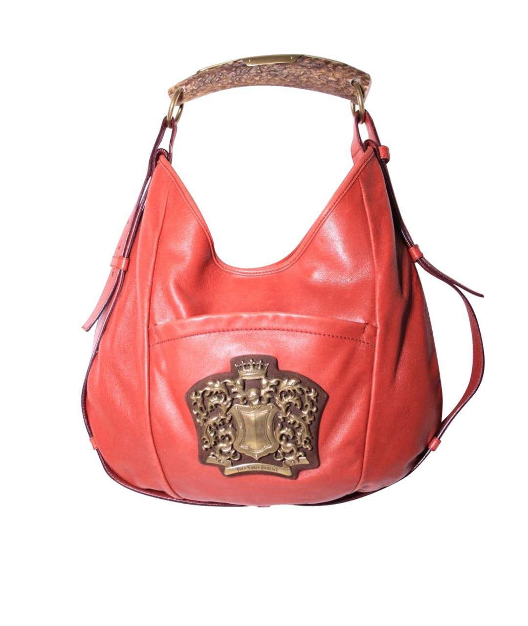 SAINT LAURENT Бордовая кожаная сумка с короткими ручками, фото 1