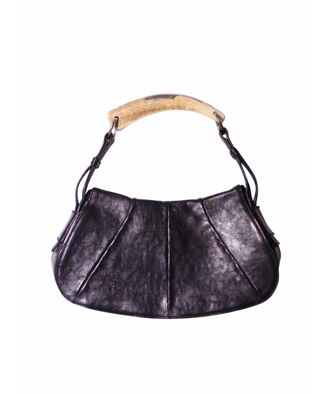 SAINT LAURENT Черная кожаная сумка тоут, фото 1