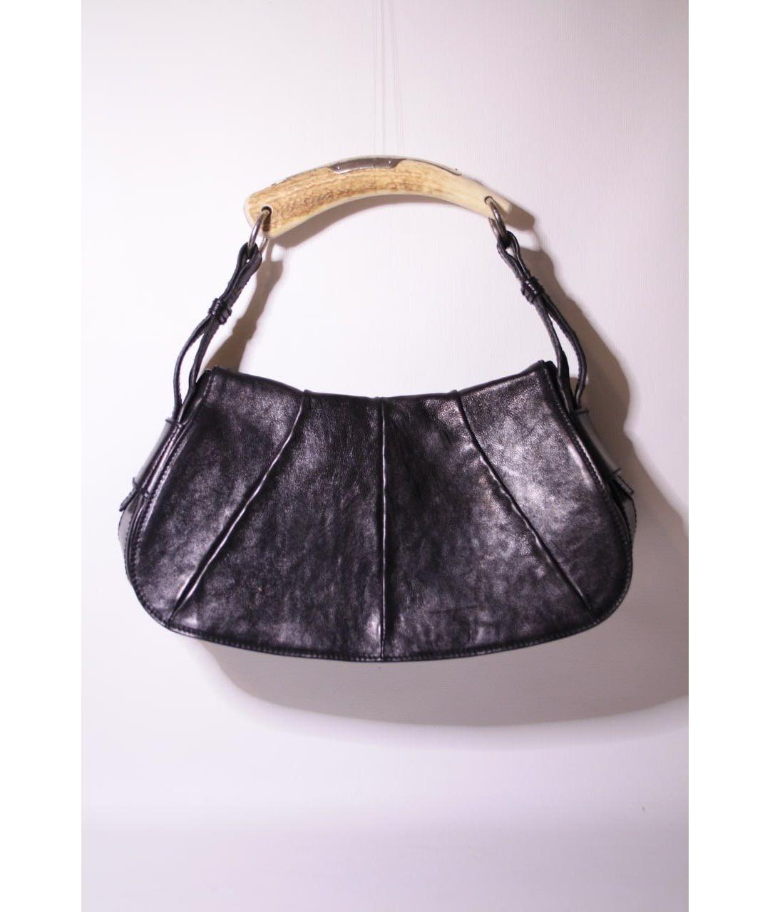 SAINT LAURENT Черная кожаная сумка тоут, фото 9