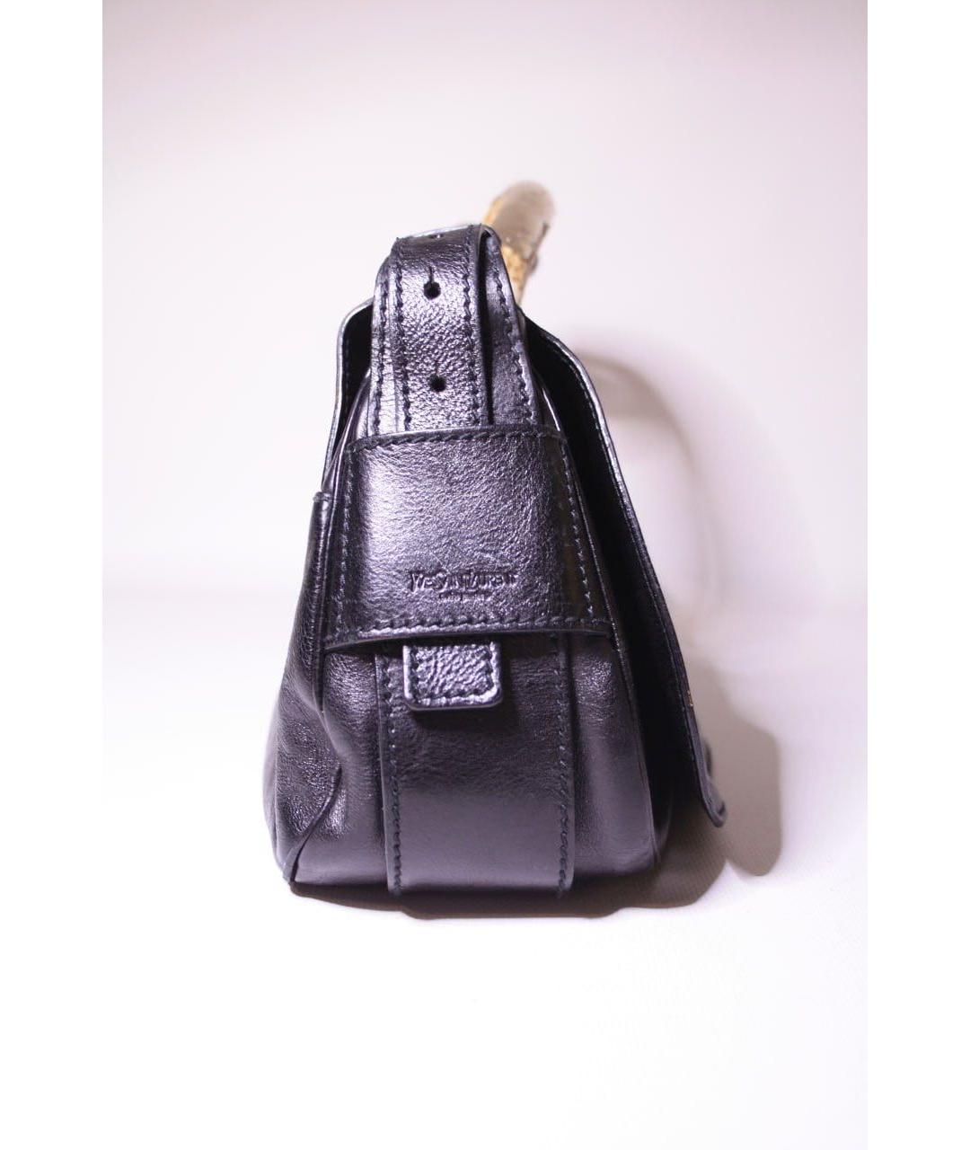 SAINT LAURENT Черная кожаная сумка тоут, фото 5