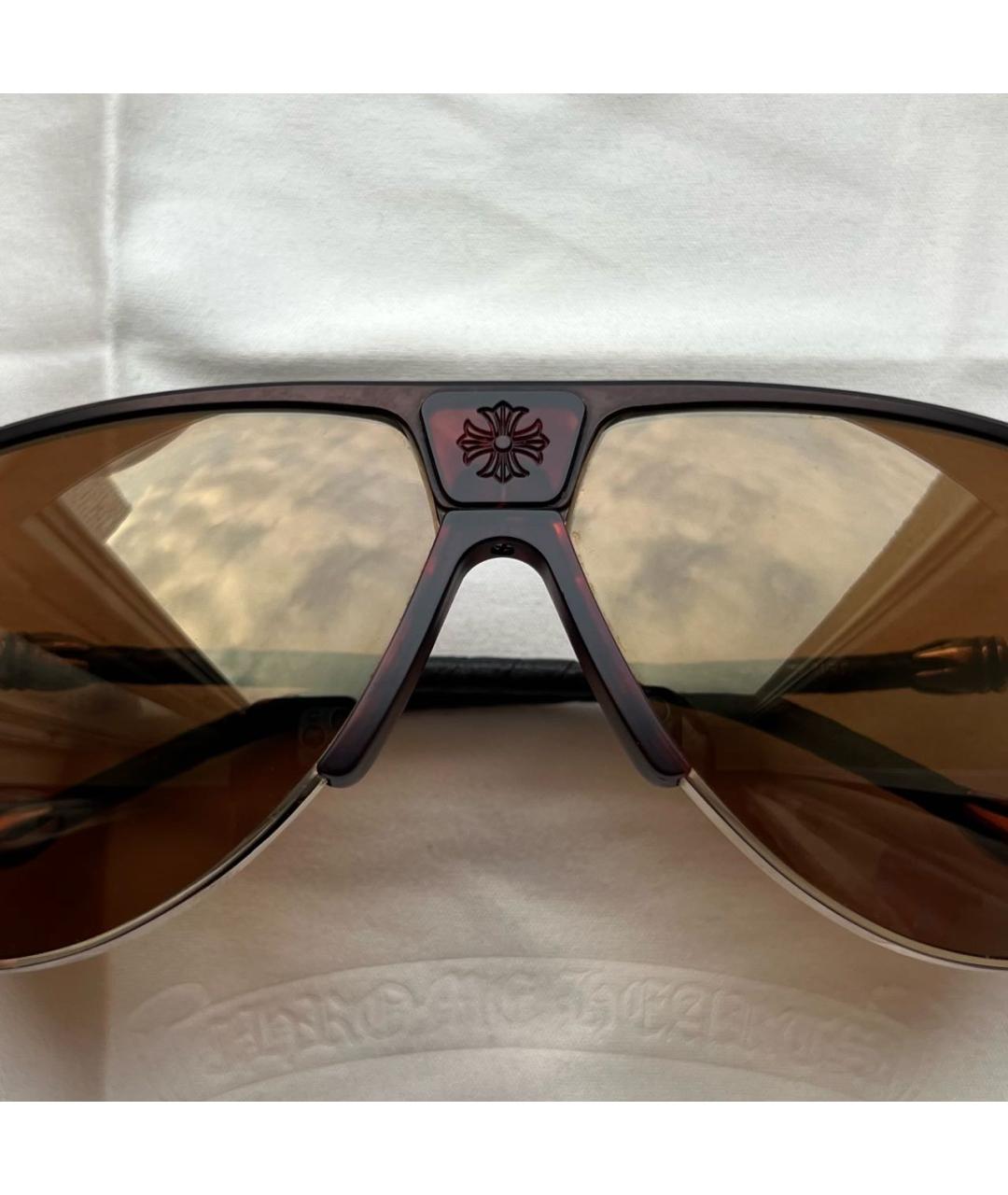 CHROME HEARTS Коричневые пластиковые солнцезащитные очки, фото 7