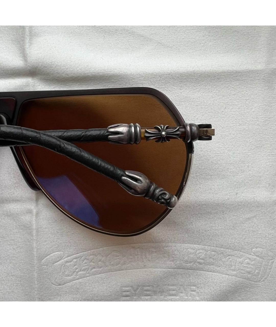 CHROME HEARTS Коричневые пластиковые солнцезащитные очки, фото 4