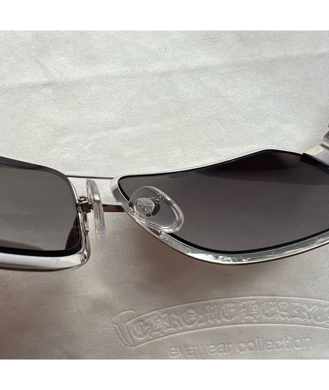 CHROME HEARTS Бежевые металлические солнцезащитные очки, фото 7