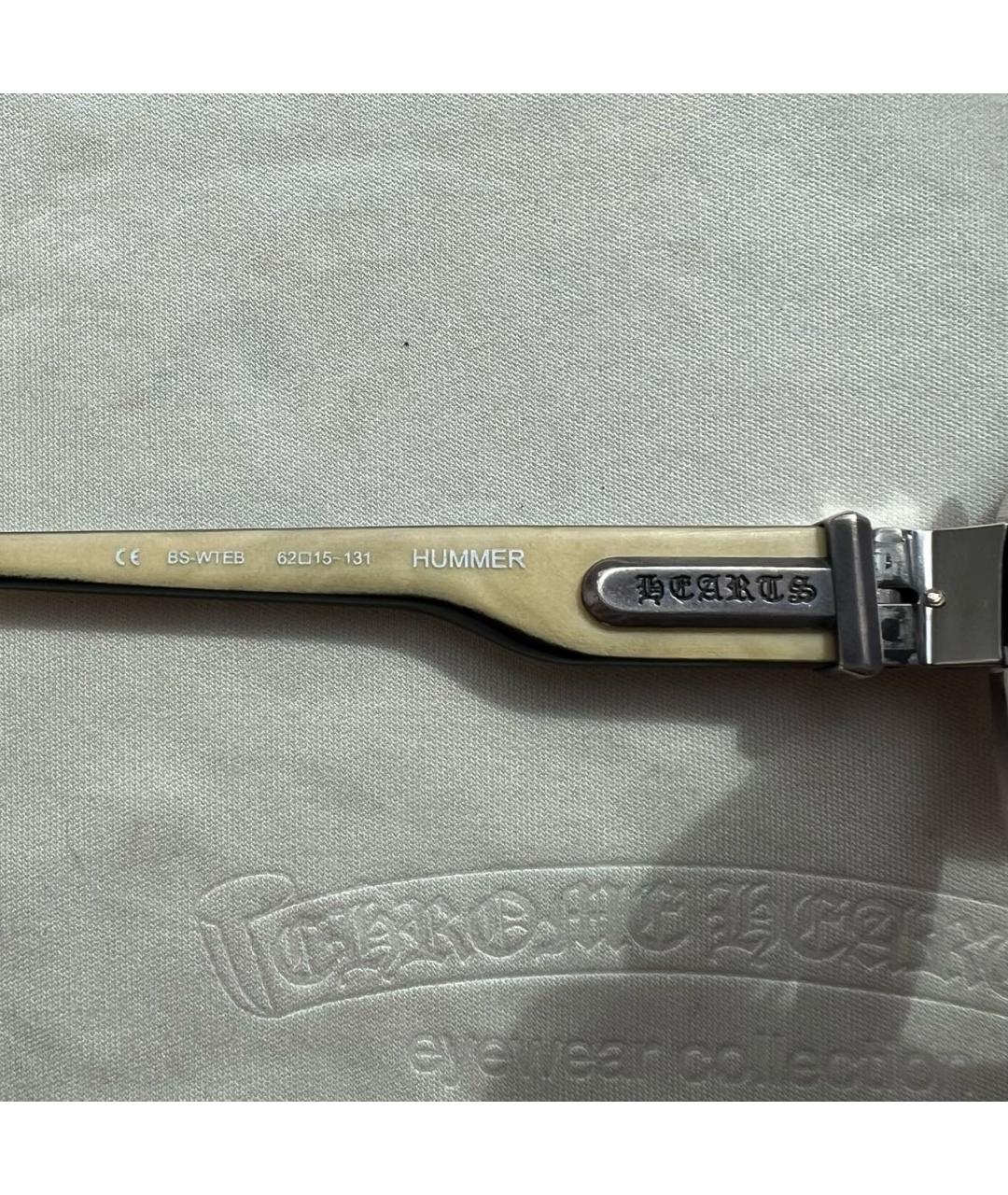 CHROME HEARTS Бежевые металлические солнцезащитные очки, фото 5
