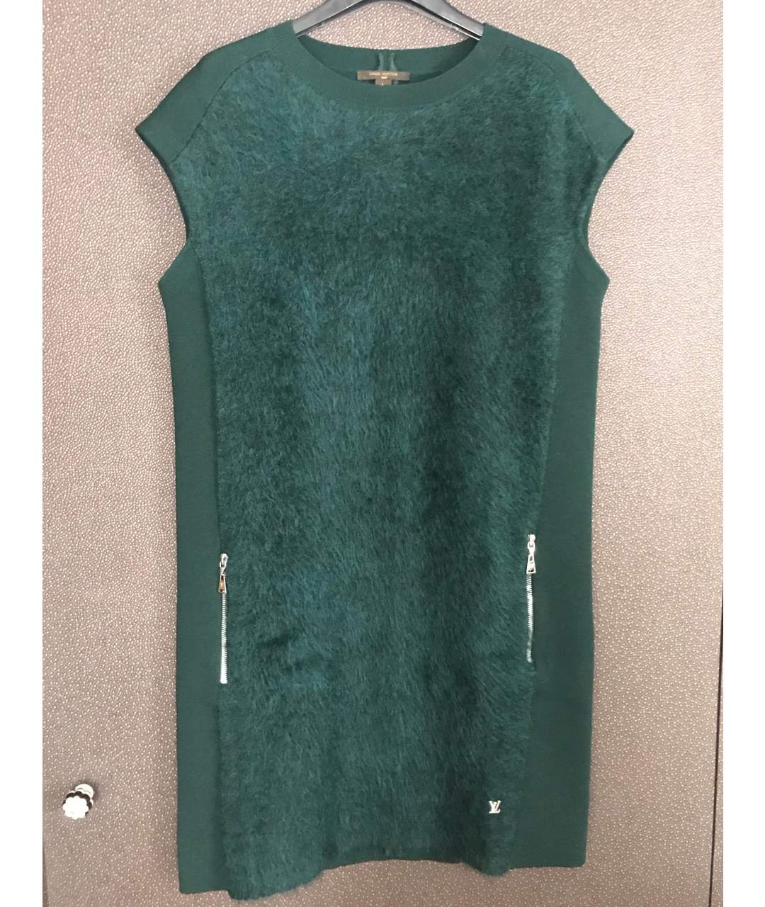 LOUIS VUITTON PRE-OWNED Зеленые шерстяное повседневное платье, фото 6