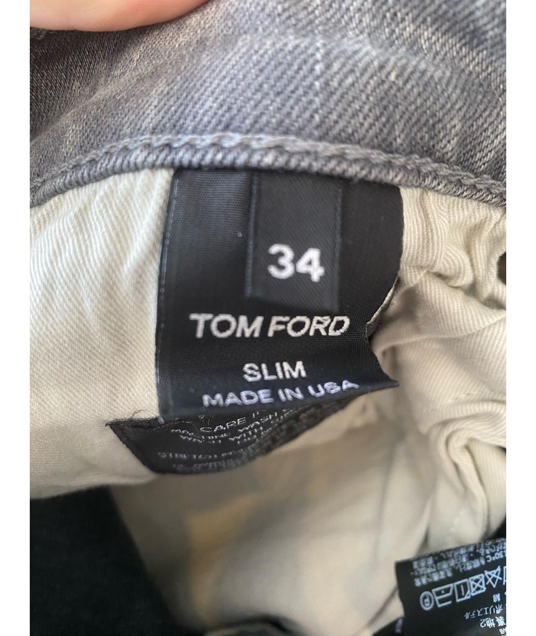 TOM FORD Антрацитовые хлопковые джинсы скинни, фото 6
