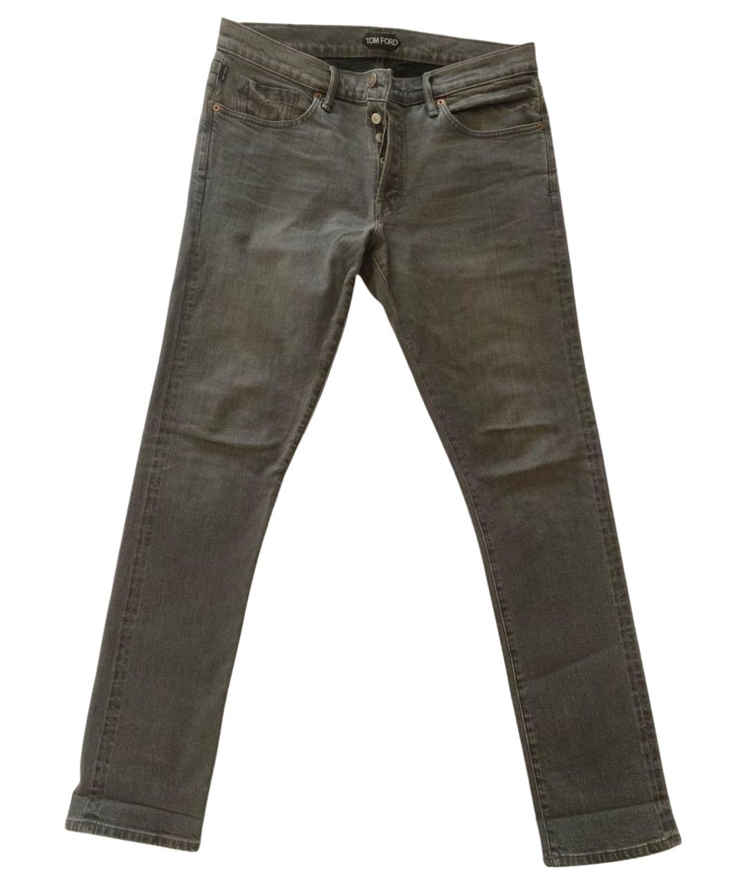 TOM FORD Антрацитовые хлопковые джинсы скинни, фото 1