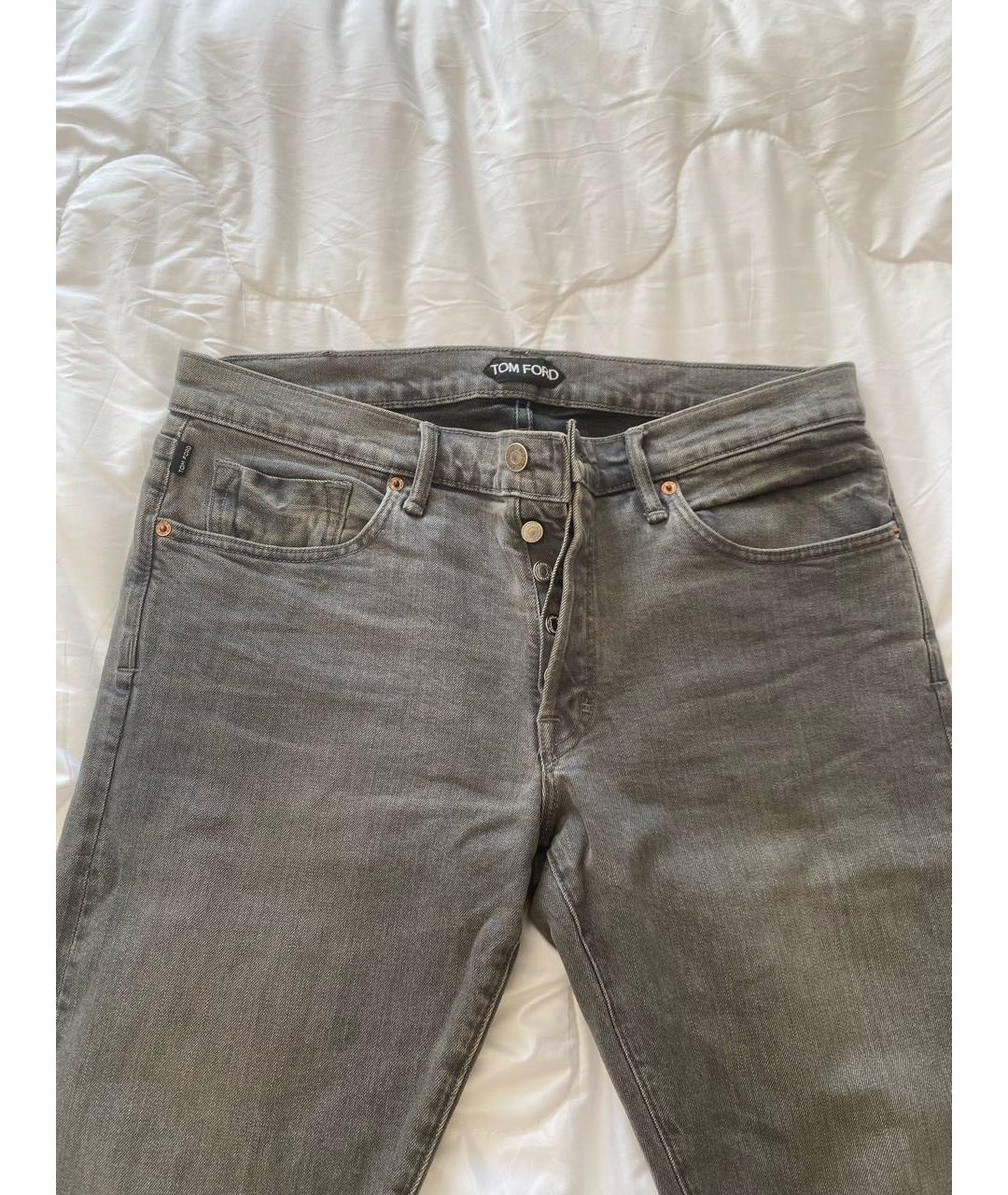 TOM FORD Антрацитовые хлопковые джинсы скинни, фото 3