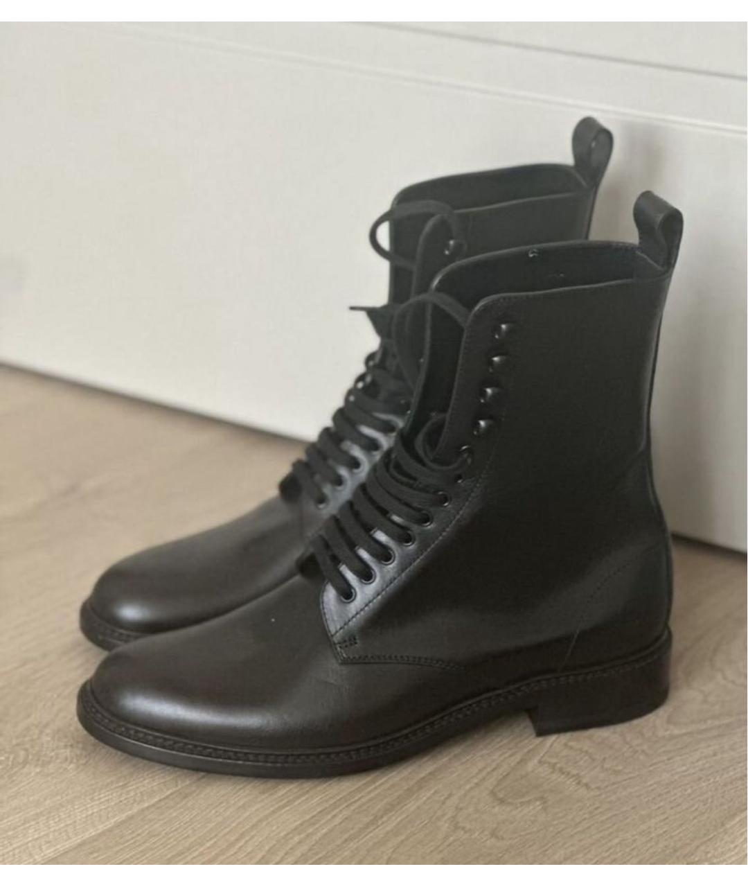 SAINT LAURENT Черные кожаные ботинки, фото 5