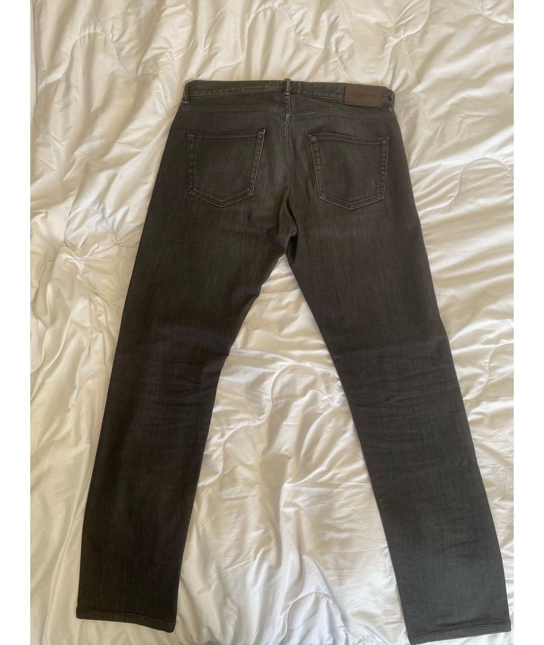 ERMENEGILDO ZEGNA XXX Черные хлопко-эластановые прямые джинсы, фото 2