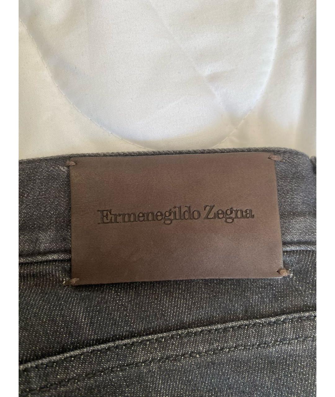 ERMENEGILDO ZEGNA XXX Черные хлопко-эластановые прямые джинсы, фото 8