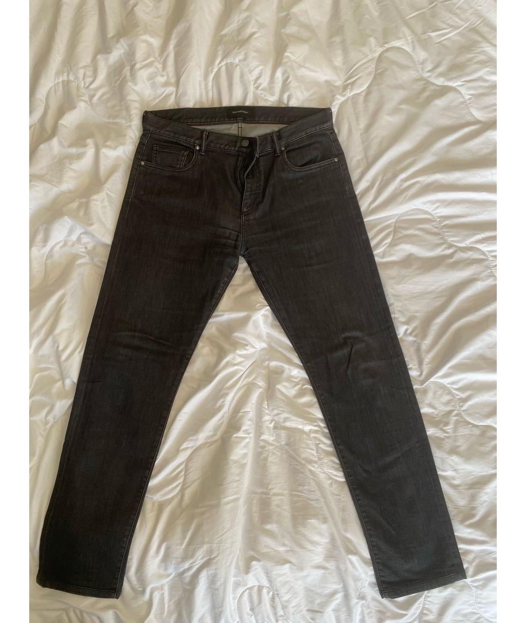 ERMENEGILDO ZEGNA XXX Черные хлопко-эластановые прямые джинсы, фото 9