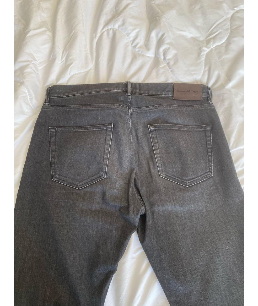 ERMENEGILDO ZEGNA XXX Черные хлопко-эластановые прямые джинсы, фото 7