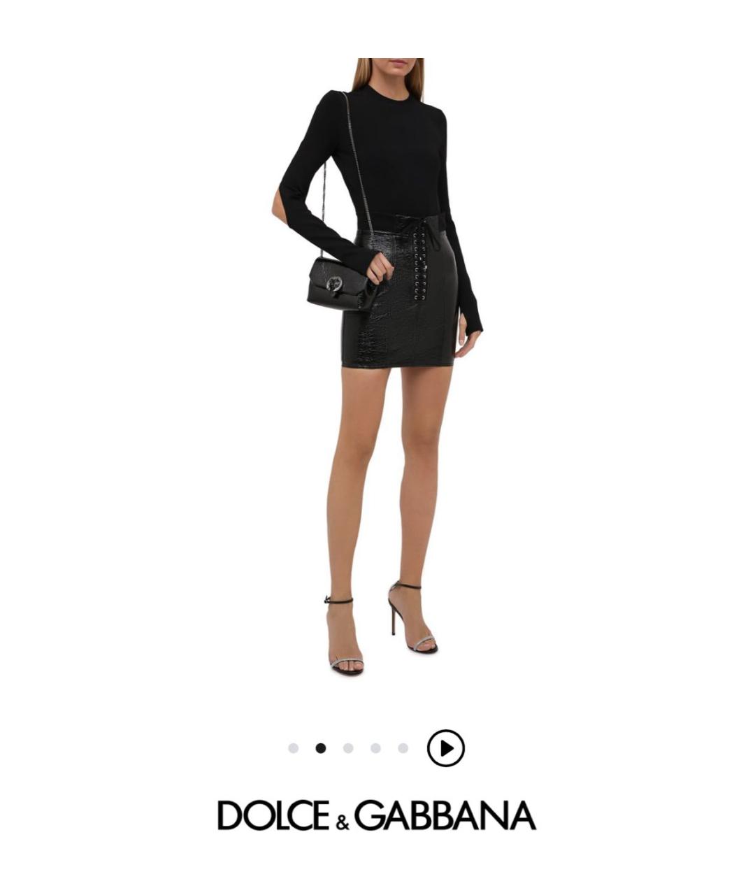 DOLCE&GABBANA Черная юбка мини, фото 6