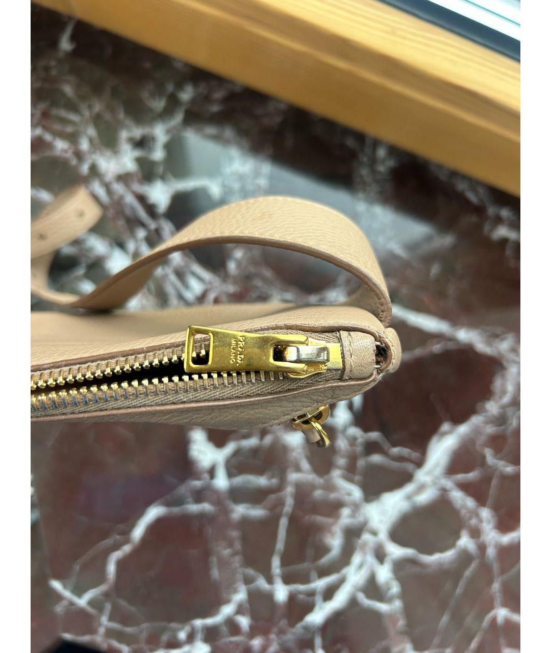PRADA Бежевая кожаная поясная сумка, фото 4