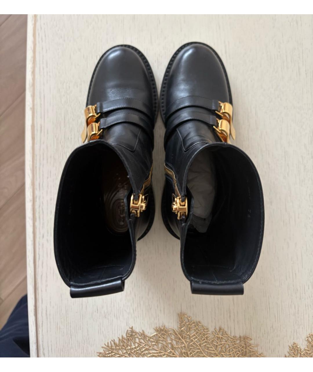 CHRISTIAN DIOR Черные кожаные полусапоги, фото 3