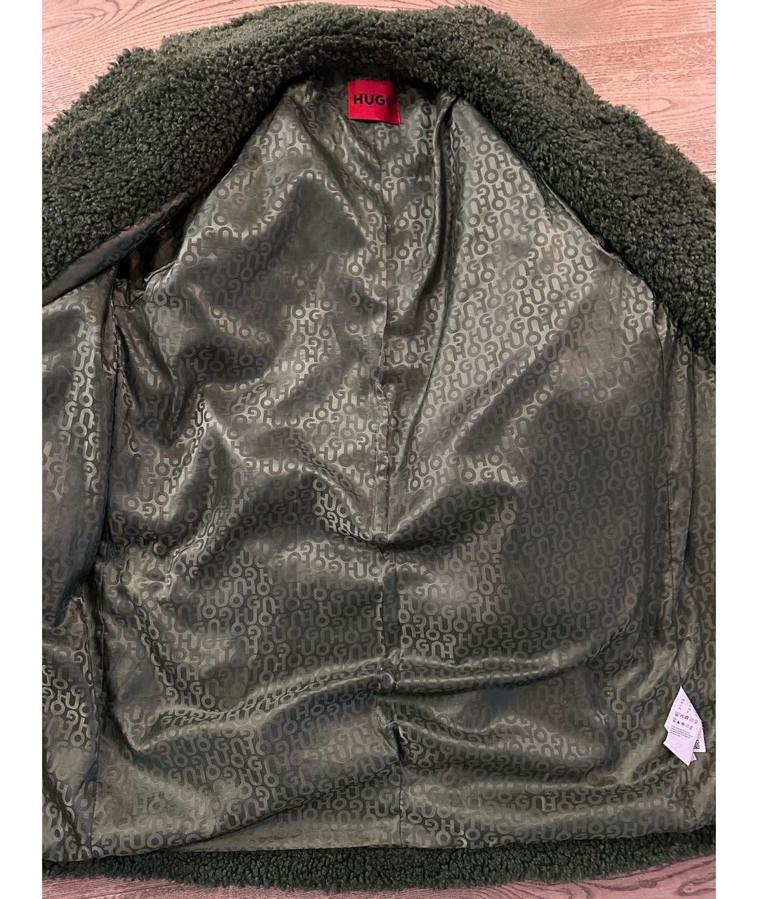 HUGO Зеленые полиэстеровое пальто, фото 5