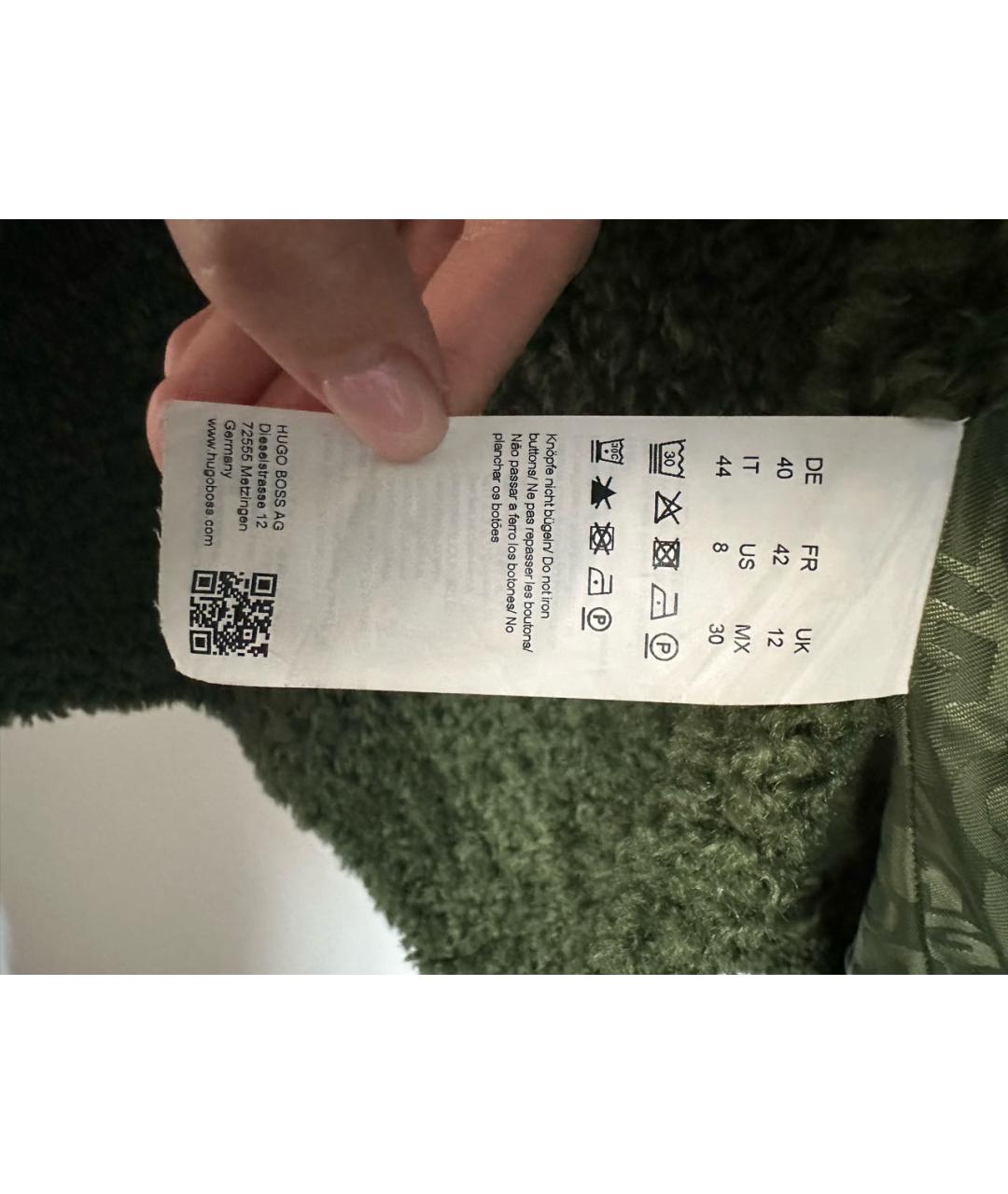 HUGO Зеленые полиэстеровое пальто, фото 3