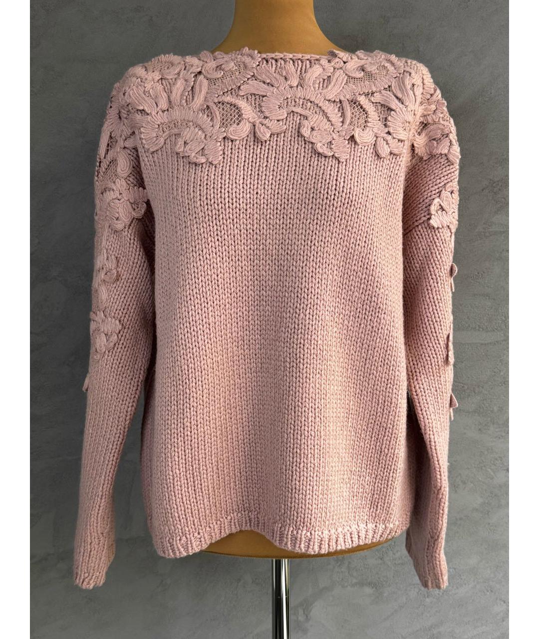 ERMANNO SCERVINO Розовый шерстяной джемпер / свитер, фото 6