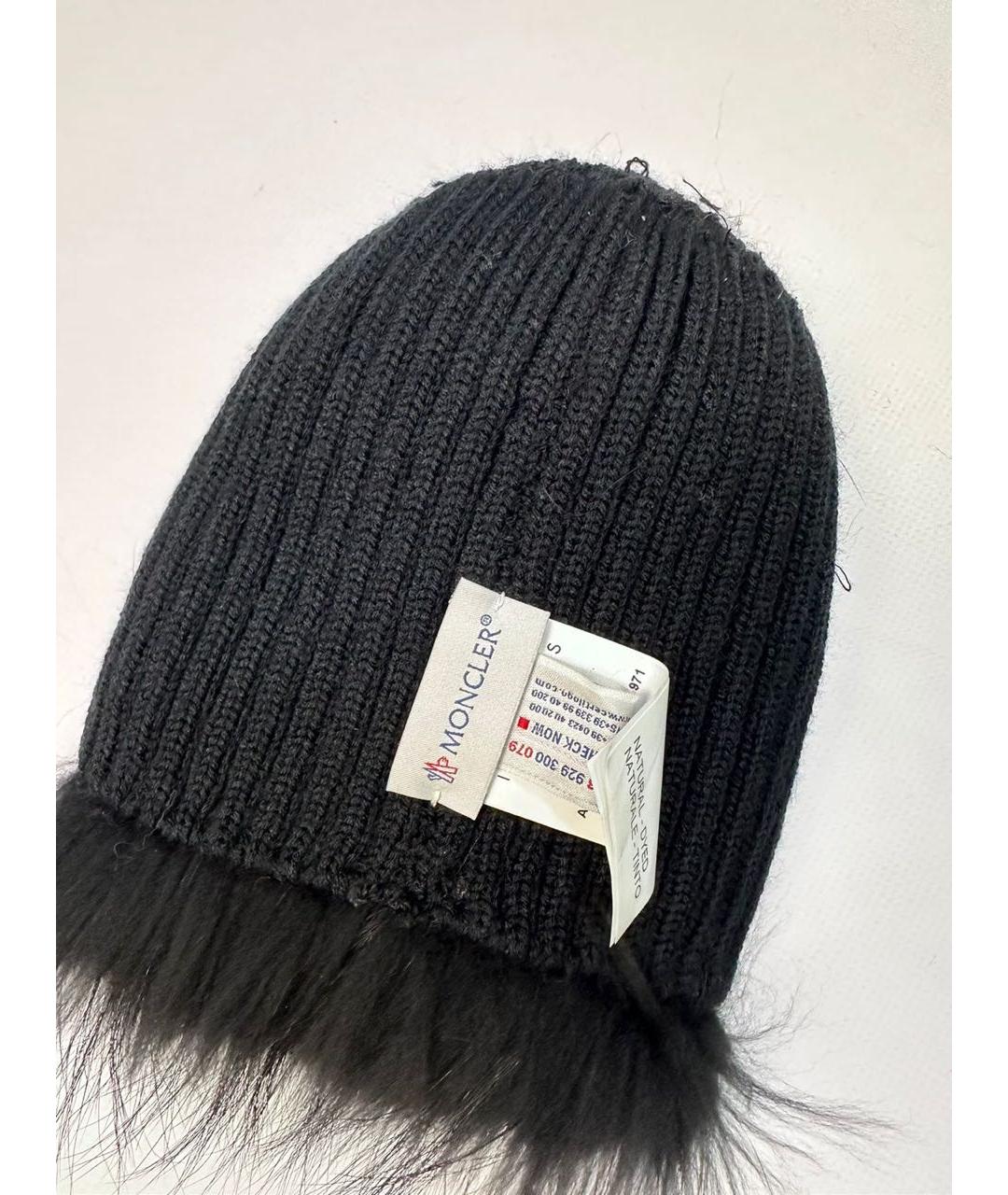 MONCLER Черная шапка, фото 4