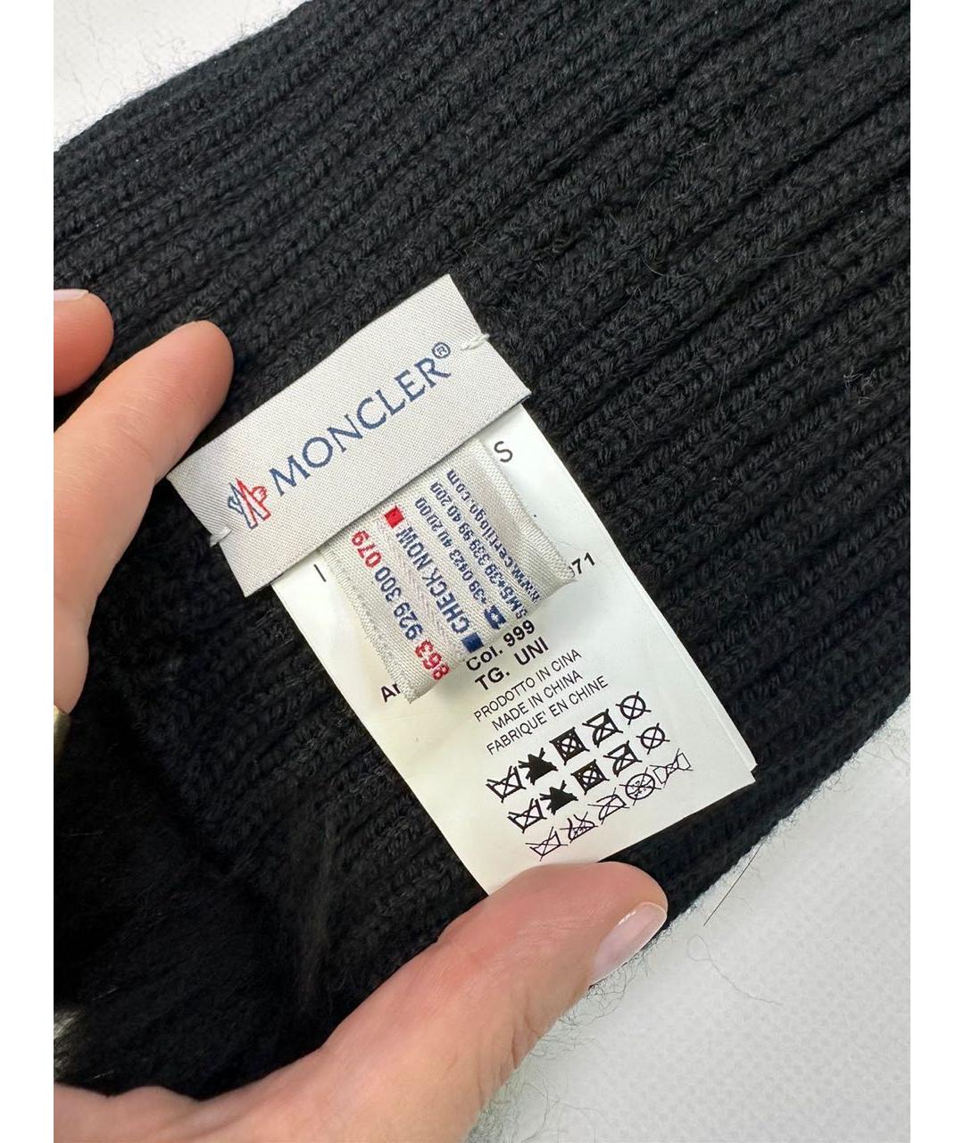 MONCLER Черная шапка, фото 3