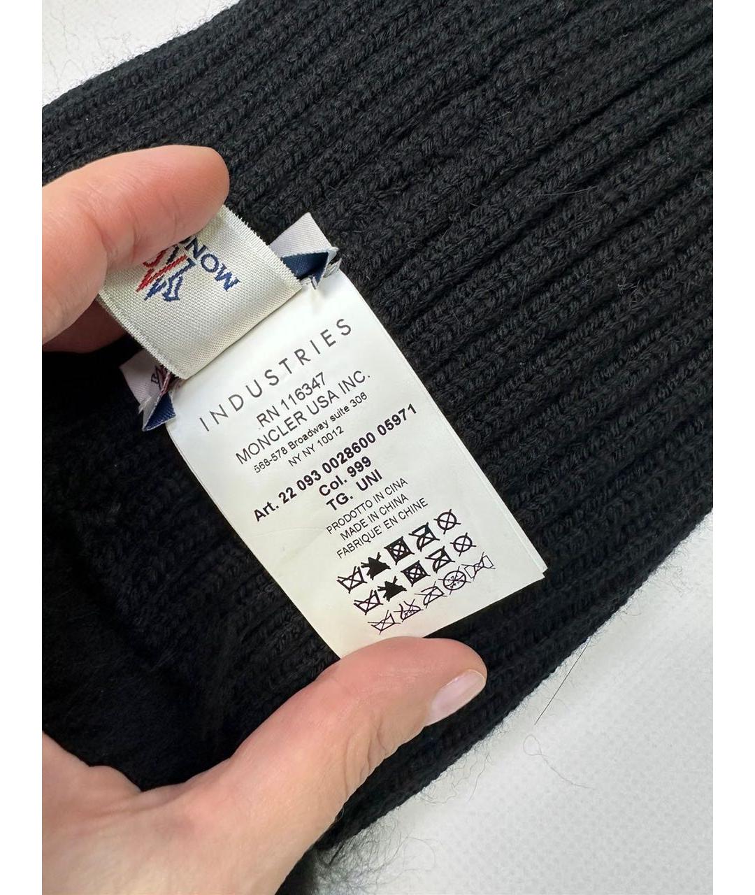 MONCLER Черная шапка, фото 5