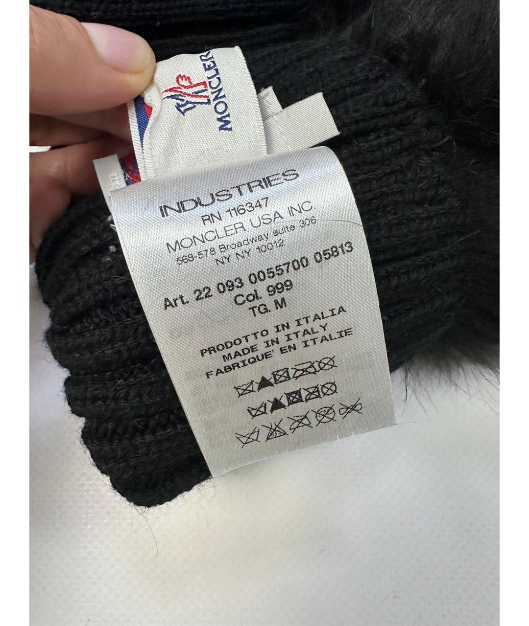 MONCLER Черная шапка, фото 7