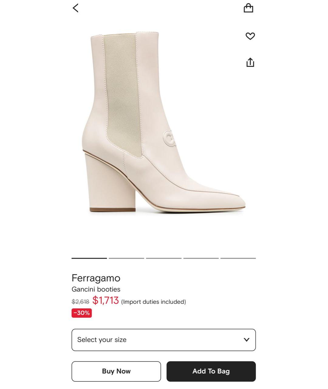 FERRAGAMO Белые ботильоны, фото 2