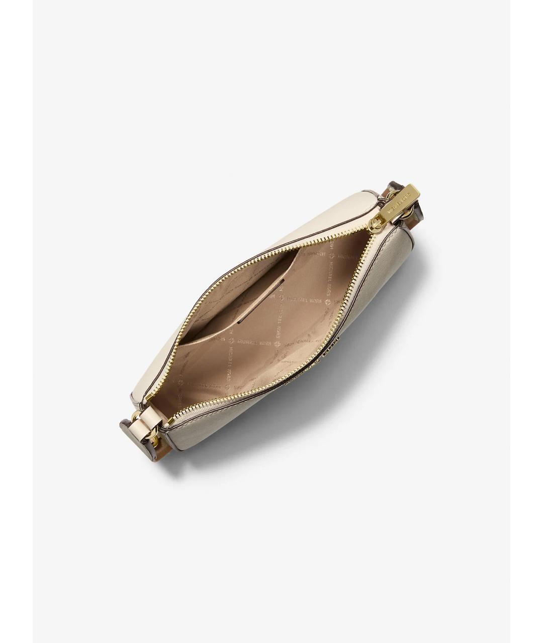 MICHAEL KORS Бежевая кожаная сумка через плечо, фото 2