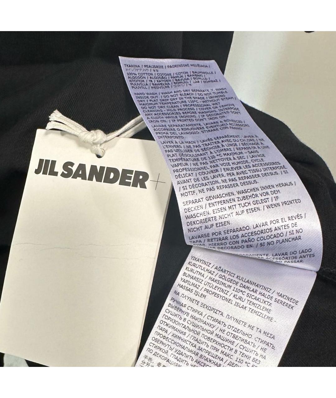JIL SANDER Черная хлопковая футболка, фото 4