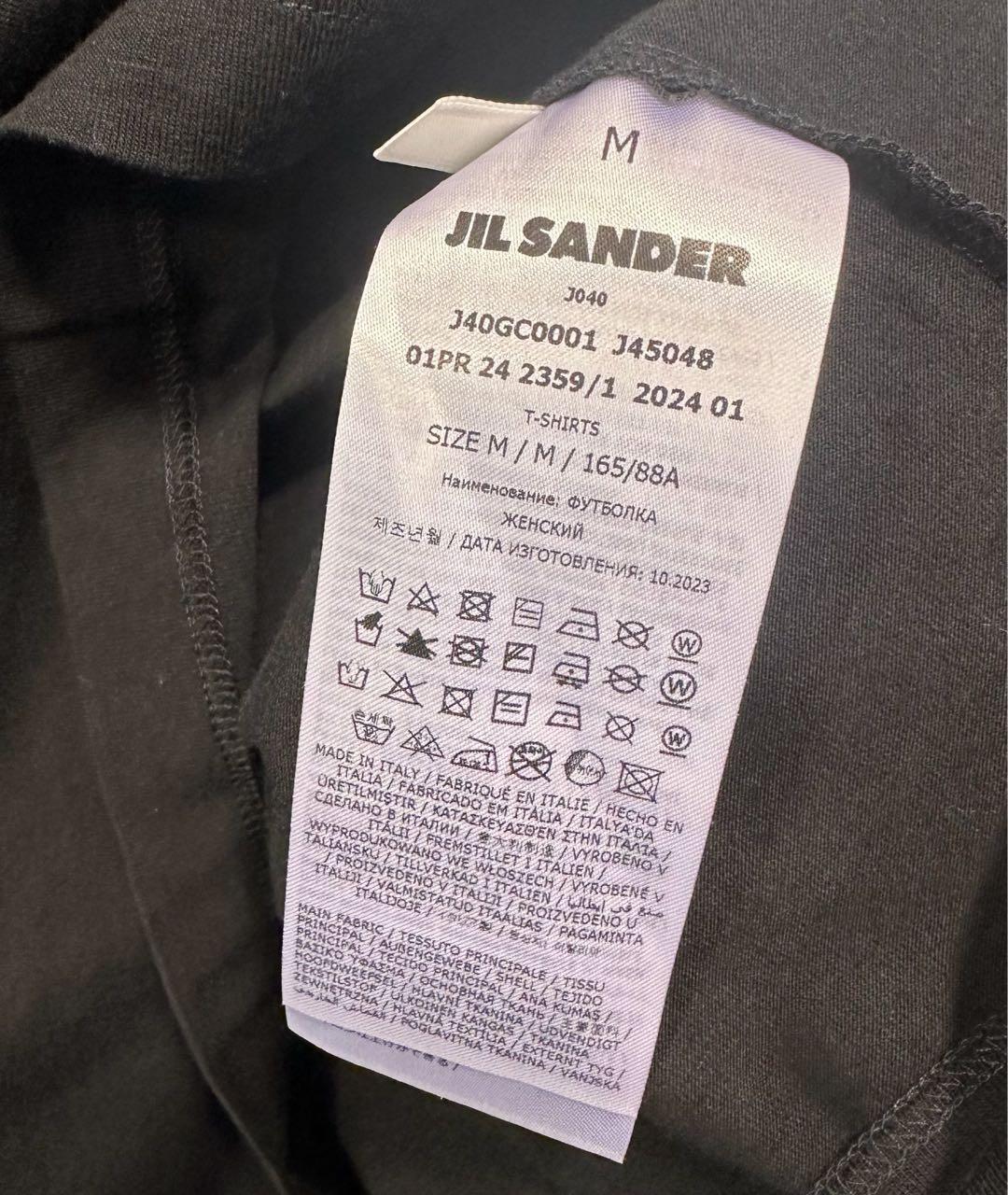 JIL SANDER Черная хлопковая футболка, фото 3
