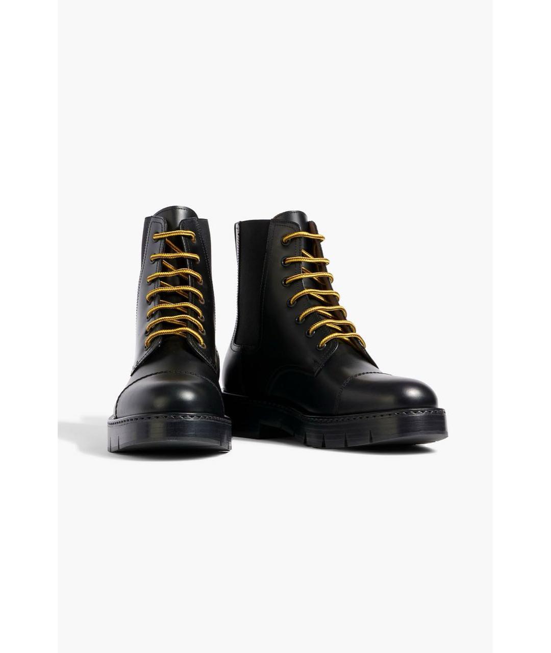 FERRAGAMO Черные кожаные высокие ботинки, фото 3