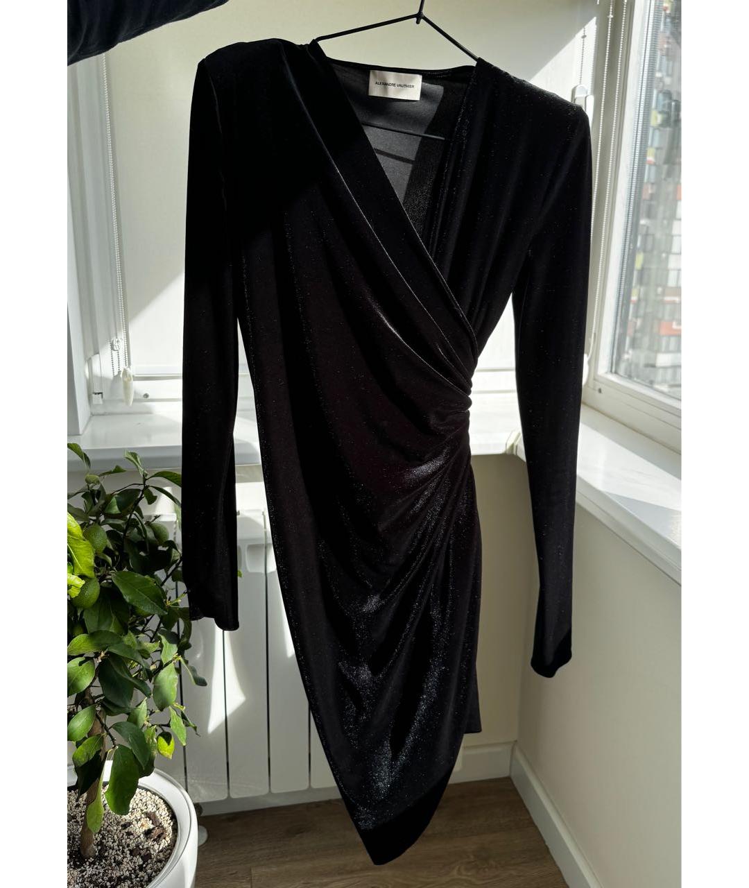 ALEXANDRE VAUTHIER Черное бархатное коктейльное платье, фото 8