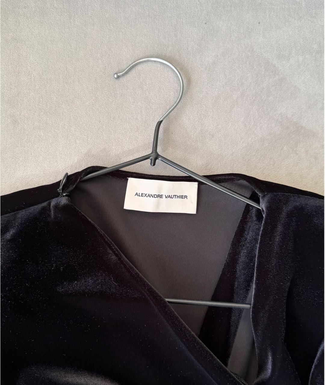 ALEXANDRE VAUTHIER Черное бархатное коктейльное платье, фото 4