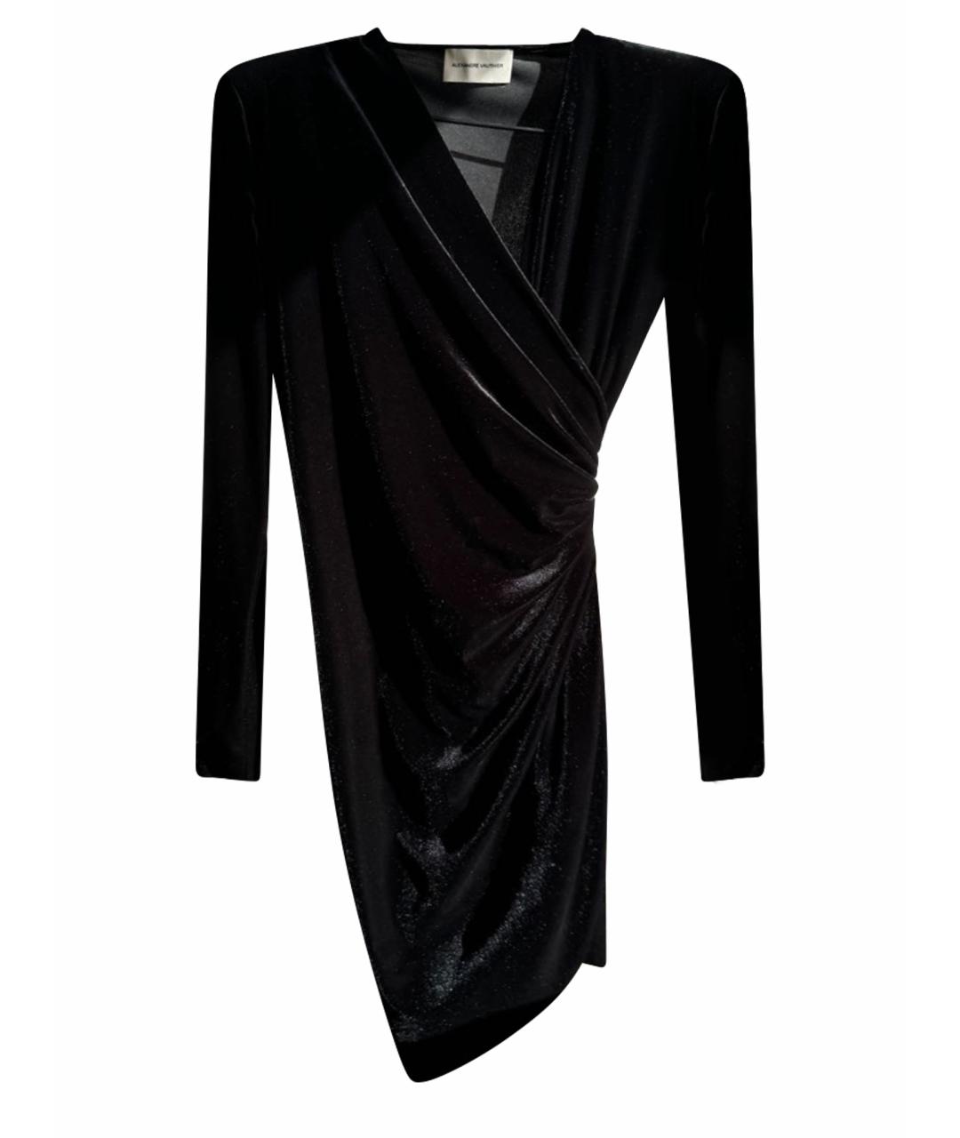 ALEXANDRE VAUTHIER Черное бархатное коктейльное платье, фото 1