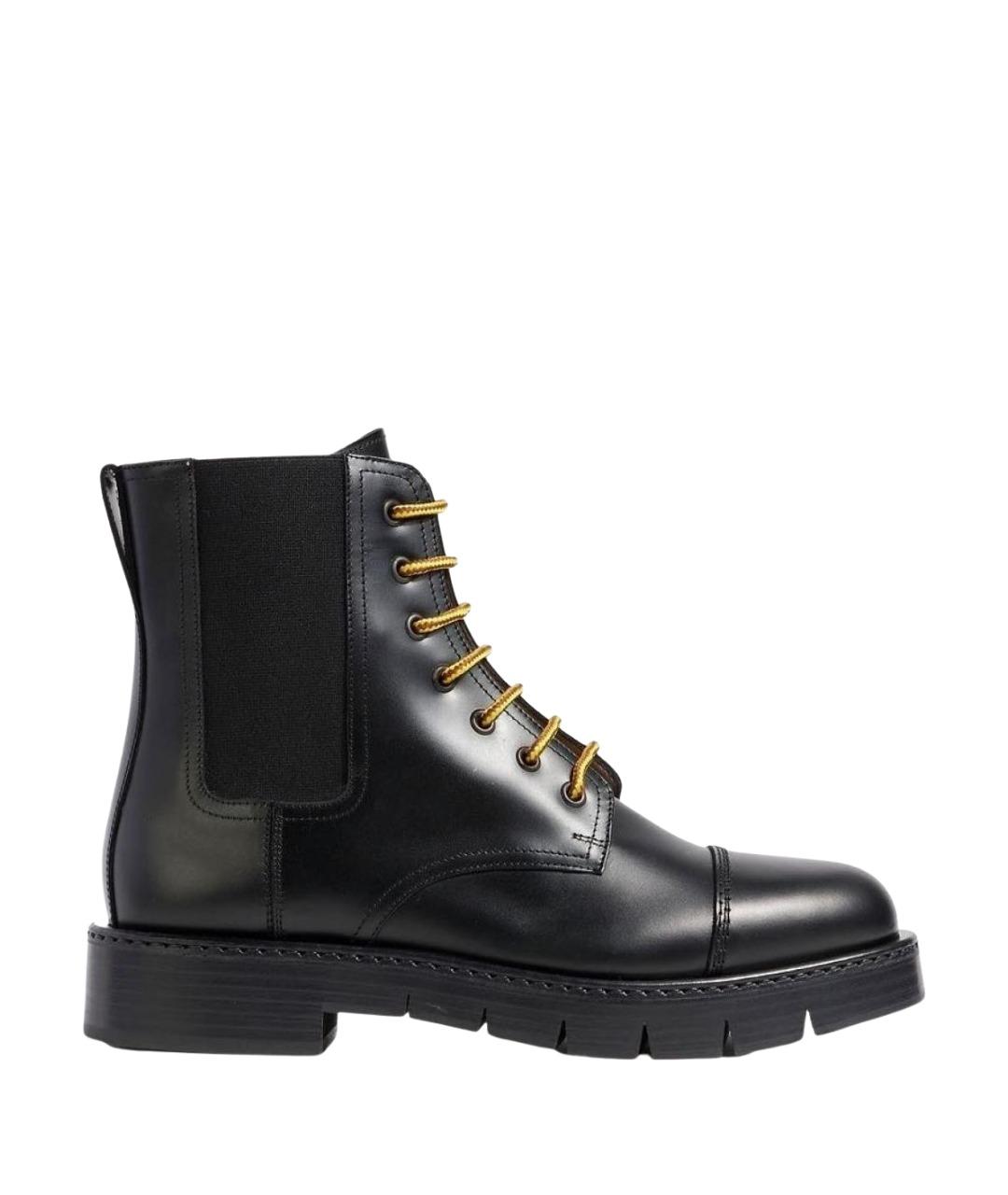 FERRAGAMO Черные кожаные ботинки, фото 1
