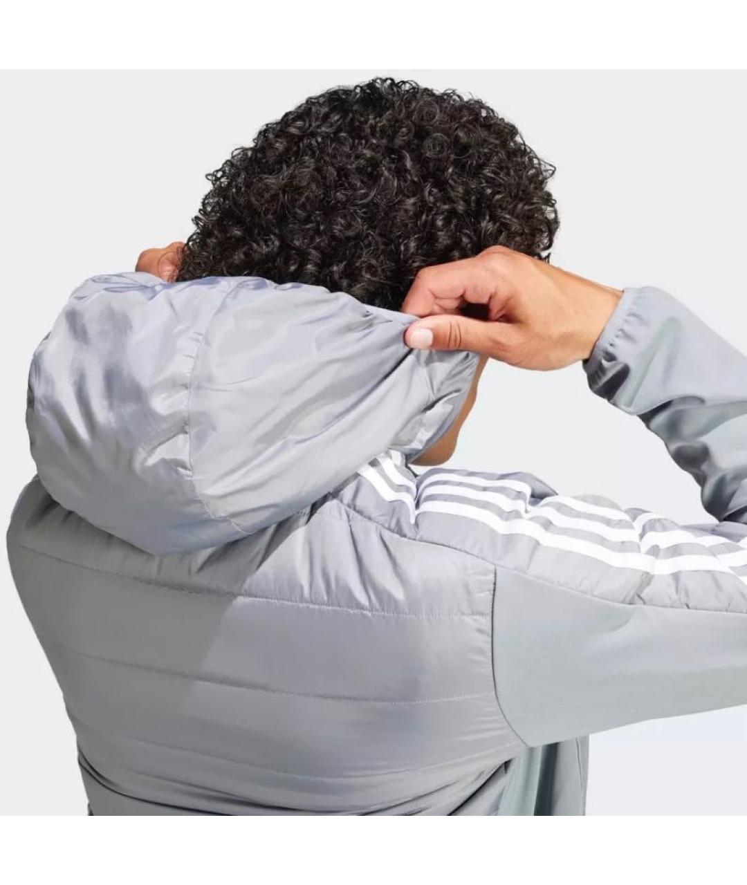 ADIDAS Серая полиэстеровая куртка, фото 4