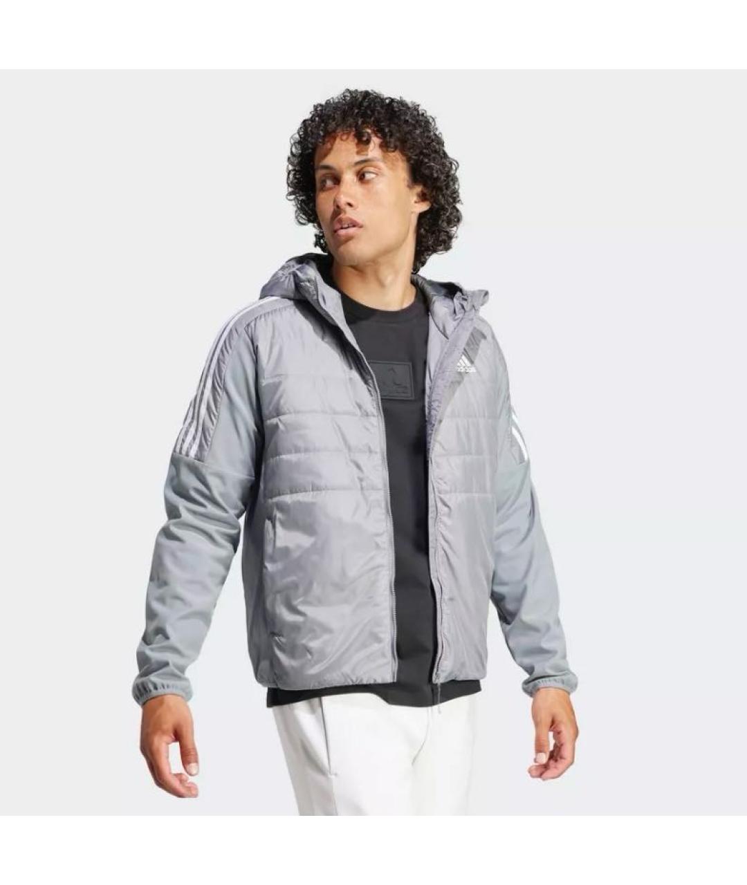 ADIDAS Серая полиэстеровая куртка, фото 6