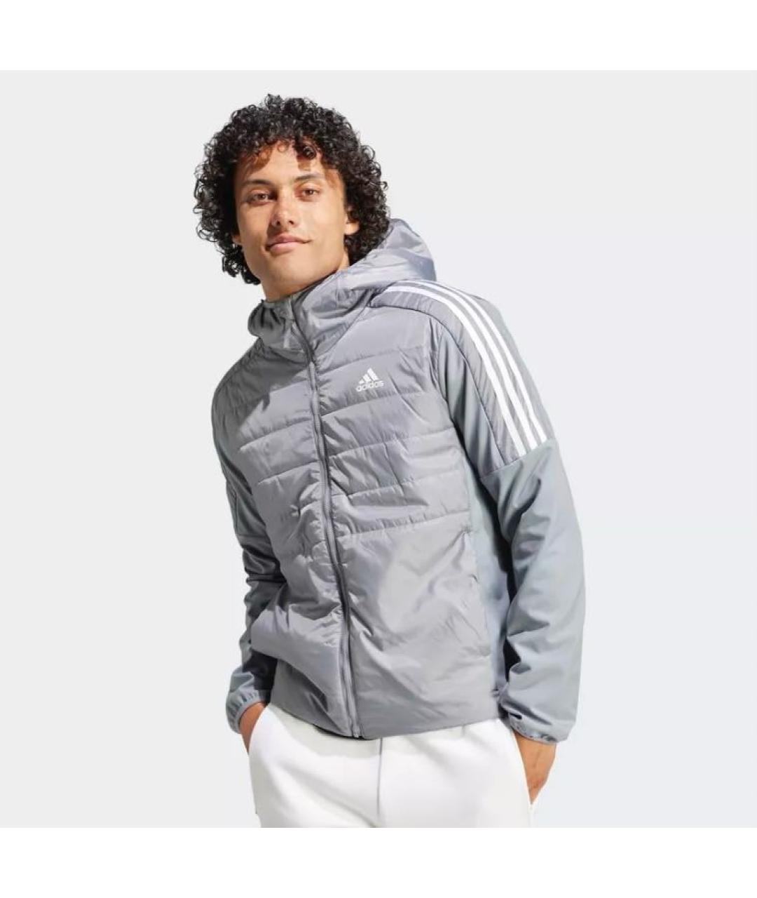 ADIDAS Серая полиэстеровая куртка, фото 3