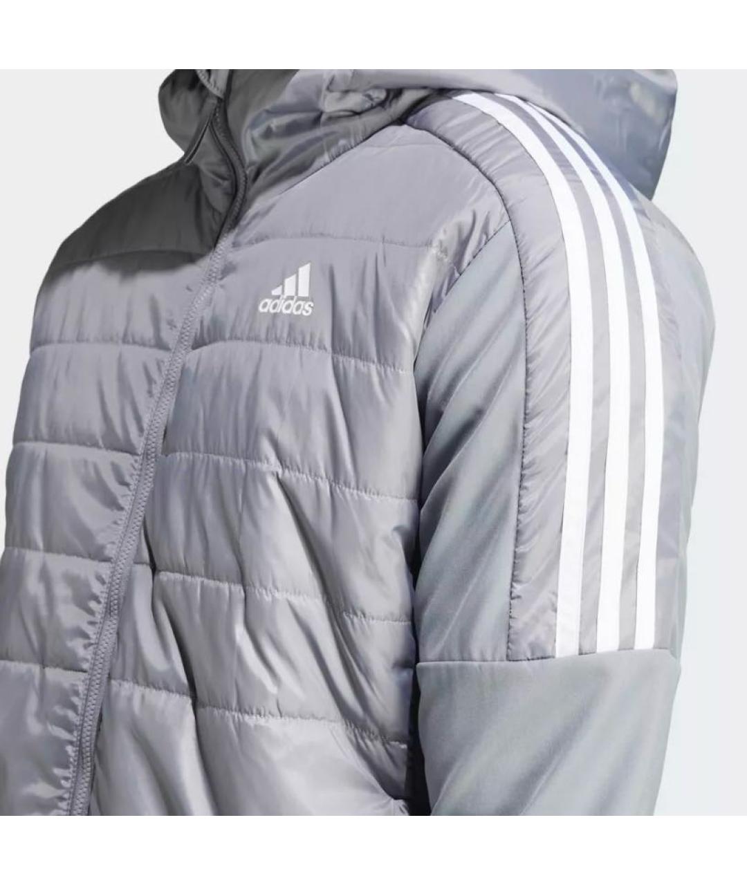 ADIDAS Серая полиэстеровая куртка, фото 2