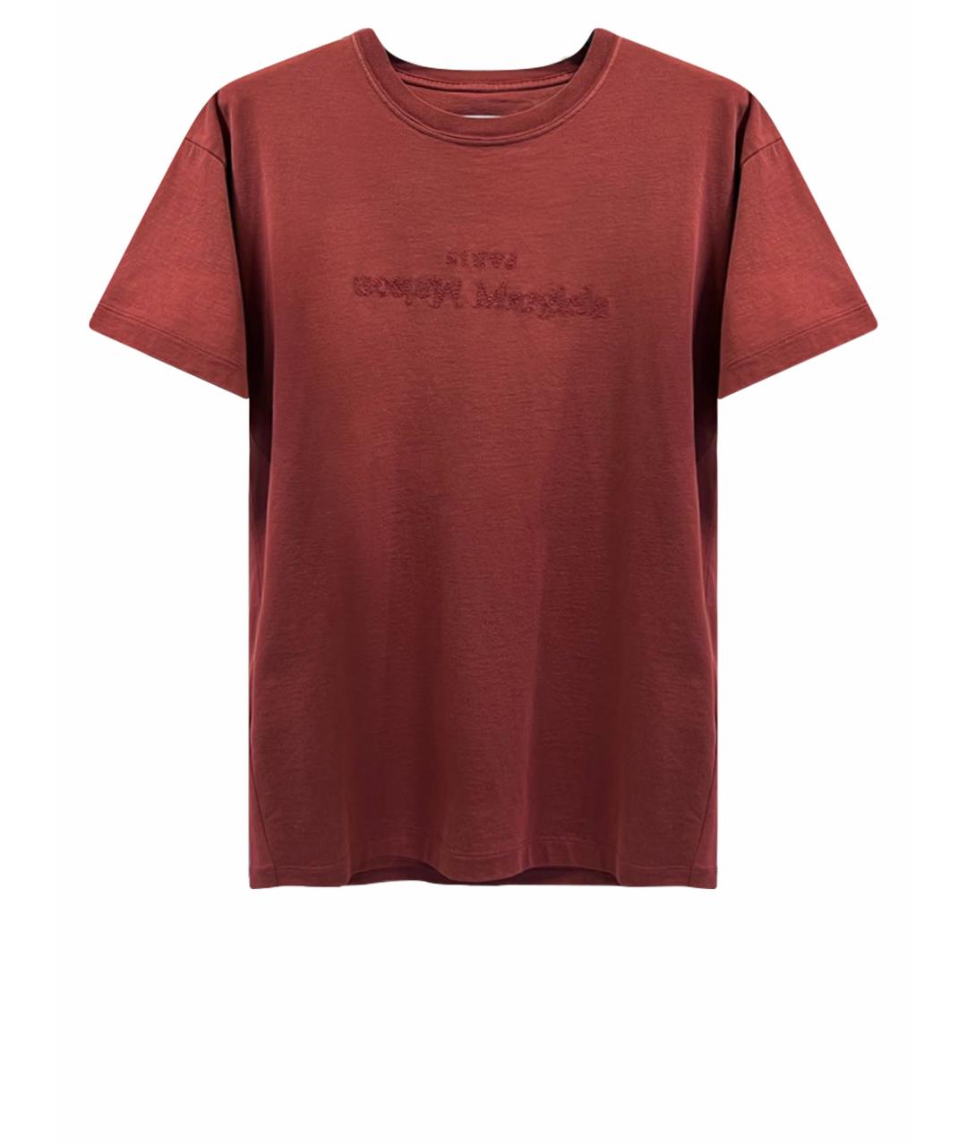 MAISON MARGIELA Бордовая хлопковая футболка, фото 1