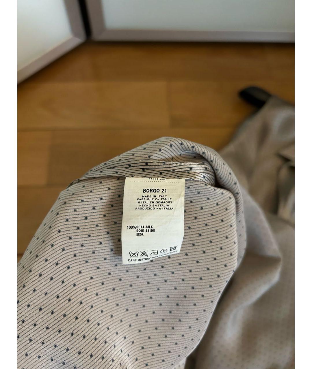 GIORGIO ARMANI Золотая шелковая блузы, фото 3