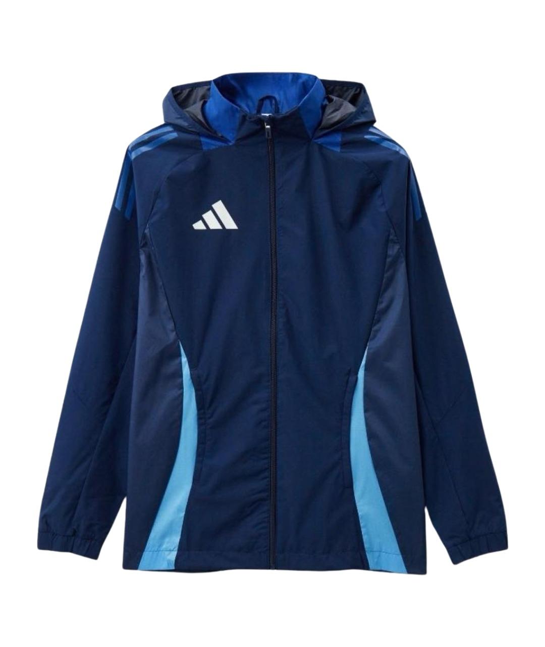ADIDAS Темно-синяя полиэстеровая куртка, фото 1