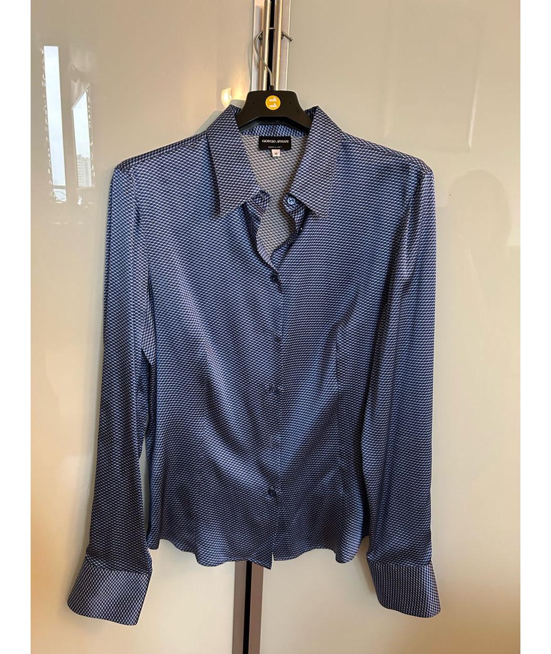 GIORGIO ARMANI Синяя шелковая рубашка, фото 4