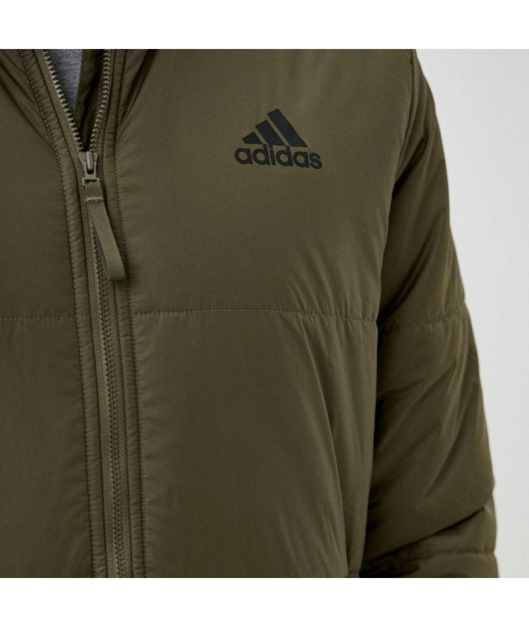 ADIDAS Хаки полиэстеровый пуховик, фото 4