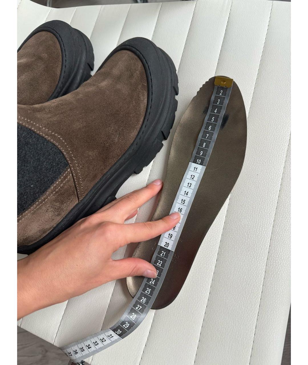BRUNELLO CUCINELLI Коричневые замшевые полусапоги, фото 6