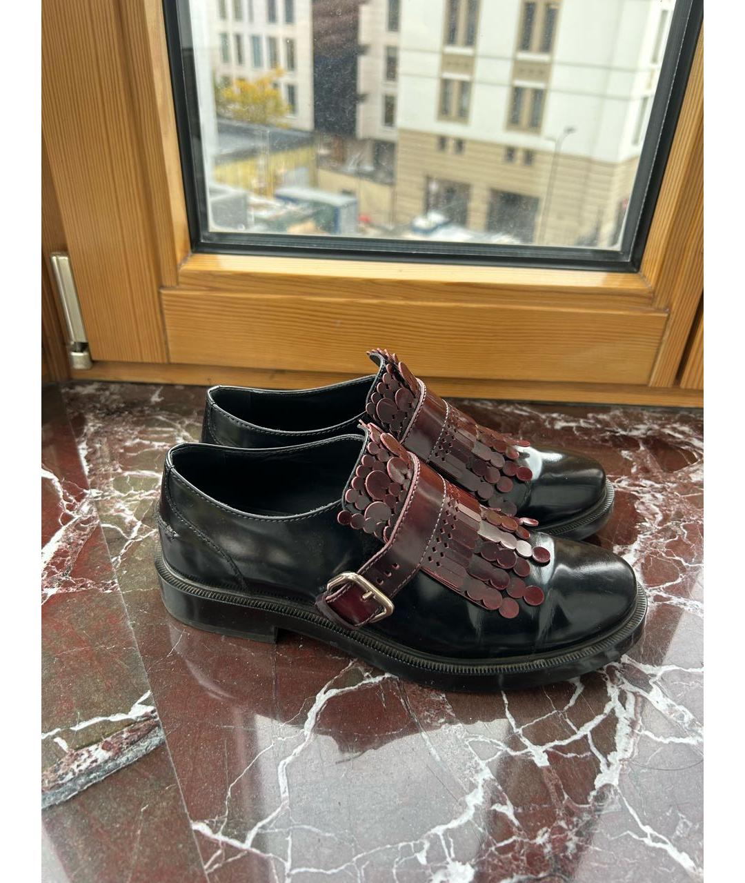 TOD'S Бордовые лоферы из лакированной кожи, фото 5