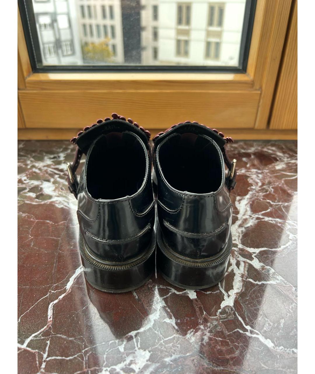 TOD'S Бордовые лоферы из лакированной кожи, фото 3